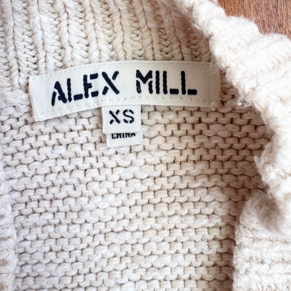 Alex Mill - Marni Cable Knit Cardigan Sweater Womens S Cotton/Linen Beige FLAW‎ - Picture 3 of 14